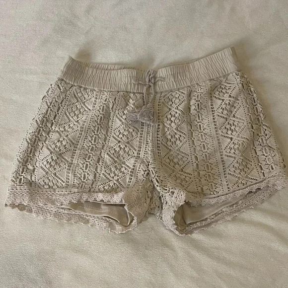Wonder Nation Cream Lace Drawstring Shorts Youth Size Medium - Picture 1 of 4